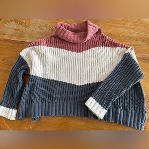 Chic Colorblock Turtleneck Sweater